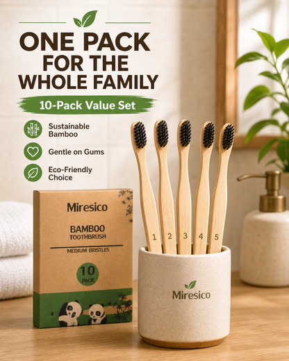 Personalized Bamboo Toothbrush Family Pack (10 Pack)