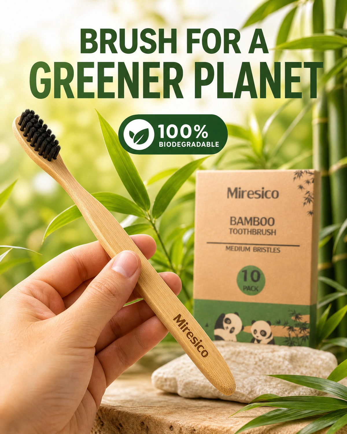 Personalized Bamboo Toothbrush Family Pack (10 Pack)