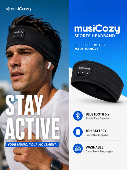 MUSICOZY Sleep Anywhere™ – 2-in-1 Blackout Sleep Headband